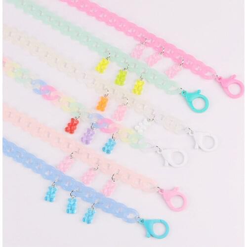 Lovely Childrens Glasses Chain Creative Candy Color Acrylic Anti-lost Face Mask Sunglasses Lanyard Holder Strap Jewelry Gift