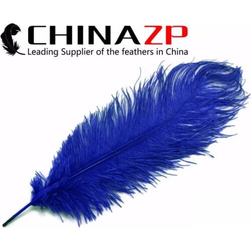 CHINAZP Factory Size 35-40cm(14-16inch) 200pcs/lot Cheap Dyed Royal Blue Ostrich Drab Feather for Evening Dresses