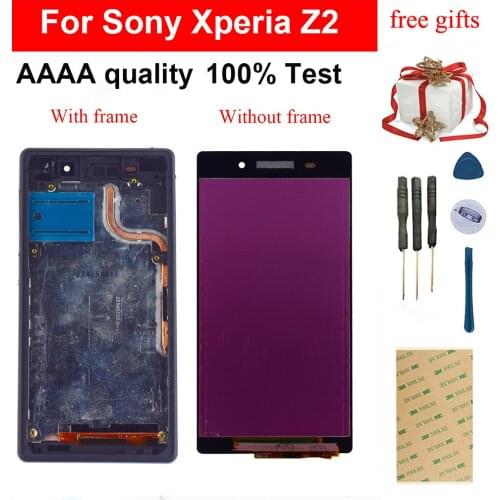 For Sony Xperia Z2 D6502 D6503 D6543 Touch Screen Digitizer Sensor Glass Panel + LCD Display Monitor Module Assembly with Frame