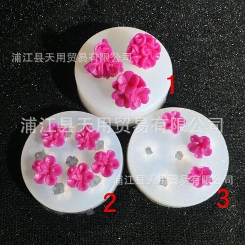 Flower-shaped Aromatherapy Gypsum Liquid Silicone Mold Drops Plastic Mobile Phone Shell Jewelry Earrings Decorative Mould 17-427
