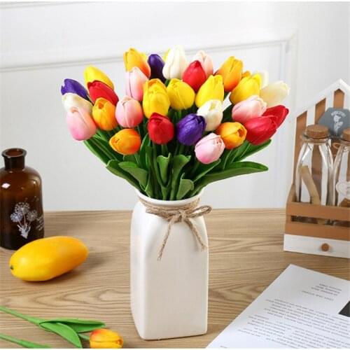 Tulip Artificial Flower Real Touch Artificial Bouquet Fake Flower for Wedding Decoration Flowers Home Garen Decor Crafts