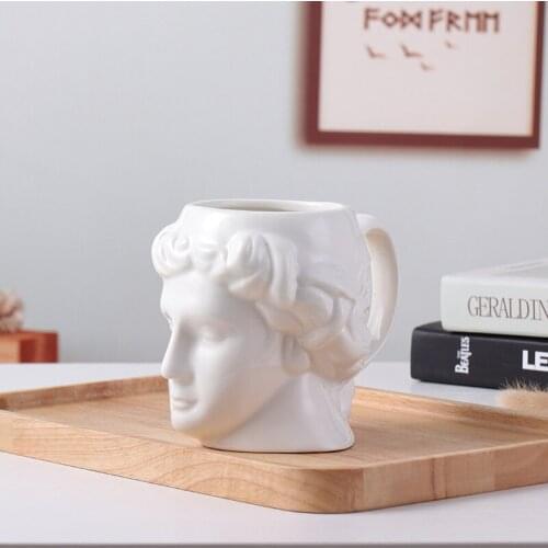 Spanish Goddess Cup Ceramic Mug Nordic Style Milk Tea Cup Large Capacity Coffee Cup Beer Cup White Shape Cup Gift Box Packaging