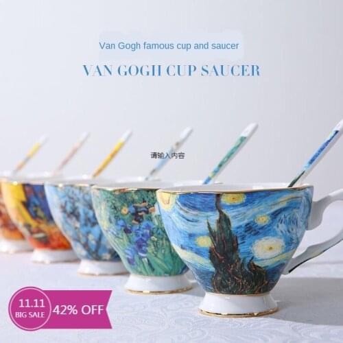 The New Van Gogh Art Painting Coffee Mugs The Starry Night Sunflowers The Sower Irises Saint-Remy Coffee Tea Cups