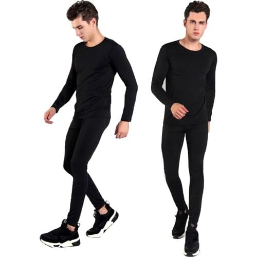LEEPEE Motorcycle Skiing Base Layer Winter Warm Long Johns Shirts & Tops Bottom Suit Mens Fleece Lined Thermal Underwear Set