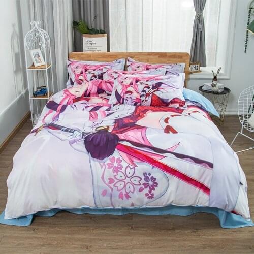 2/3 Pieces Japan Anime Cartoon Comforter Bedding Set 3D Print Christmas Gift Duvet Cover Sexy Girls Bed Quilt Cover Pillowcase