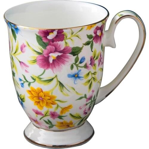 Creative bone china mug handmade gold-painted household drinking cup ceramic breakfast cup milk cup
