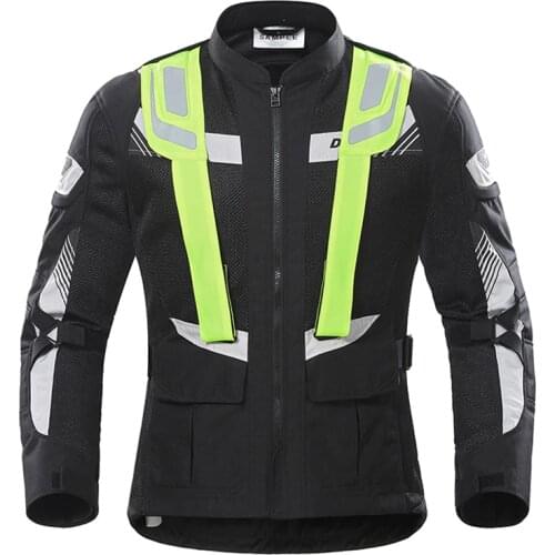 Summer Motorcycle Jacket DUHAN Cordura Fabric Men Racing Mesh Jacket 3M Breathable Motocross Clothes Rally Travelling