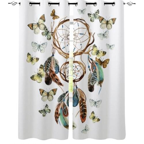 Dream Catcher Feather Butterfly Lines Window Treatments Curtains Valance Window Blinds Bedroom Curtains Kids Room Decor