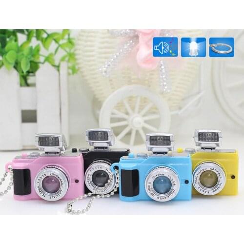 Mini Camera LED Keychain Key Ring Toy with Flashlight Sound Bag Phone Pendant