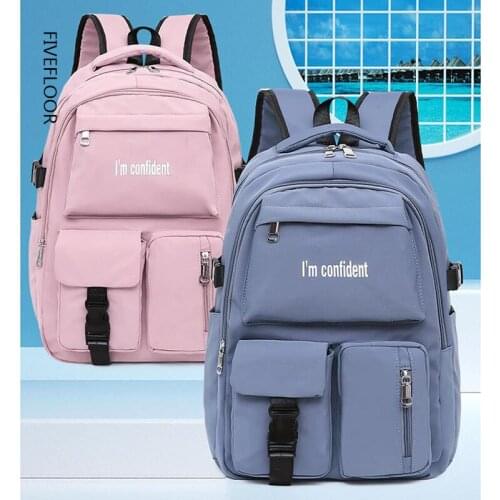 2021 Fashion Backpack Women Nylon Shoulder Bags Female Large Capacity Handbags Schoolbag New Solid Color High Quality Bags
