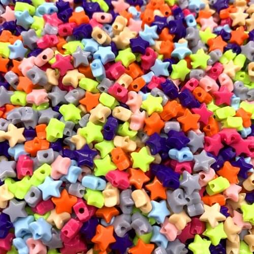 New 200pcs/lot 6mm Acrylic Beads Star Loose Beads Fit Europe Beads For Women Making Bracelet Necklace
