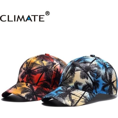 CLIMATE New Coconut Seaside Cap Beach Snapback Vacation Cap Rapper Hat 3D Printing Street Dancer Caps Hip Hop Dance Cap Hat Men