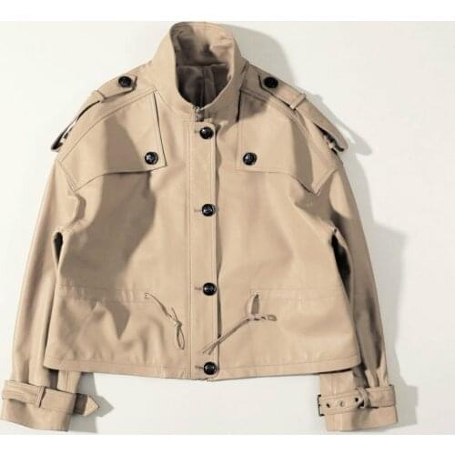 Autumn 2020 Tie Commuter Training POLO collar sheepskin short sleeve long sleeve apricot black red jacket