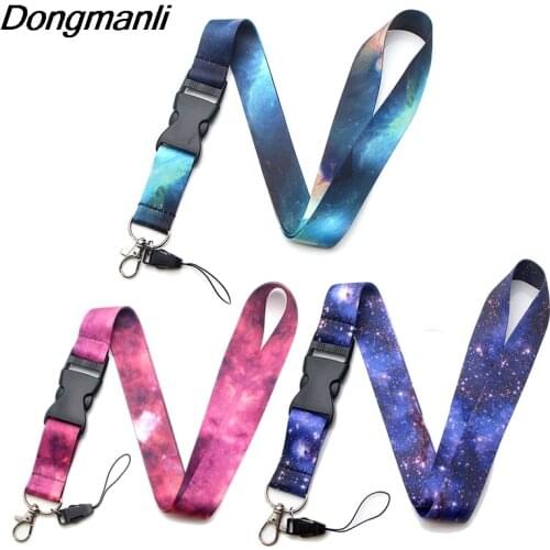 PC135 Starry Night Sky Lanyard Badge ID Lanyards/ Mobile Phone Rope/ Key Lanyard Neck Straps Keychain