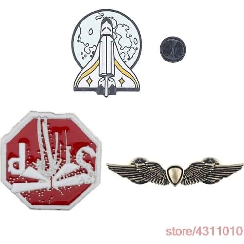 The Last of us part 2 ellie pin brooch clothes Backpack Rocket wig Pin Badge Tlou Spaceship Brooch Jewelry for women men Cosplay