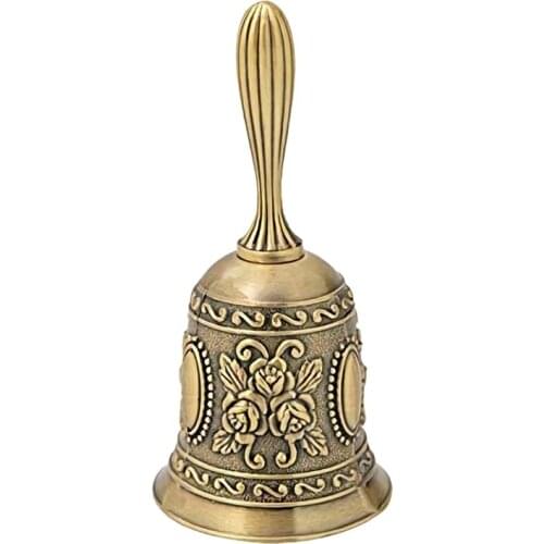 Hand Bell, Metal Tone Ring Alarm Hand Hold Service Call Bell Desktop Bell Tea Dinner Bell Game Bell, Christmas Bell