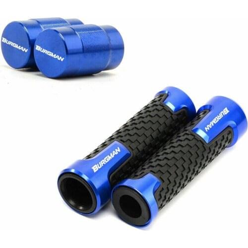 7/8''22m Handle grip handlebar grips + Wheel Tire Valve Stem Caps For Suzuki BURGMAN 650 400