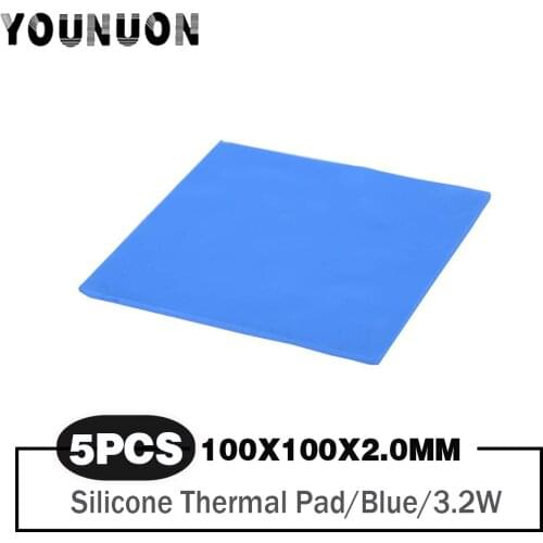 5 Pieces 100x100mm 2mm Silicone Thermal Pad Sheet Computer CPU Graphics Chip Heat Sink