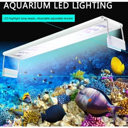 Super Slim Aquarium 20-40CM Extensible Waterproof Clip LED Lighting Lamp Bar Fish Aquatic Plant Tank Lights Over-Head Lamp