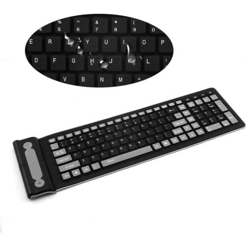 2.4G USB Wireless Keyboard Foldable 107 Keycaps Waterproof Folding Keypad Office Ergonomic Gaming Keyboard For Laptop Desktop PC