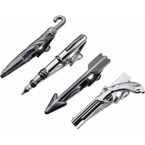 HAWSON Fashion Jewelry 4 Pieces Tie Clip Set Interesting Metal Tie Clip Pen High Quality
