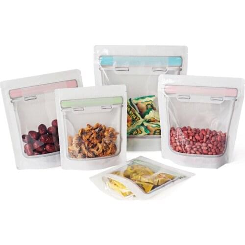 1000pcs/lot Glass Bottle Ziplock Bag Tea Baking Biscuit Food Packaging Bags Kitchen Storage Plastic Bag Stand Up Bottom