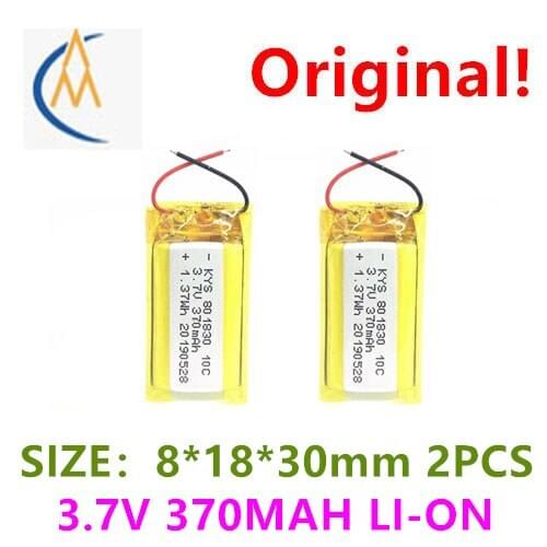 2PCS 10C magnification 801830 821830 801835 3.7V 370mah pure cobalt polymer battery MP3 Bluetooth headset toy car