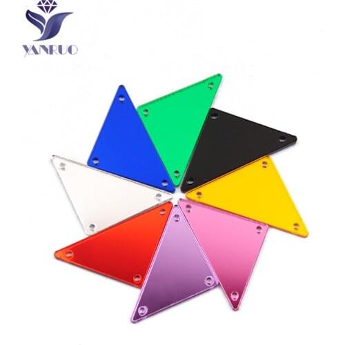 YANRUO 30Pcs Sew On Mirror Glass Crystal Sewing Needlework Rhinestones Fabric For Bags Shoes