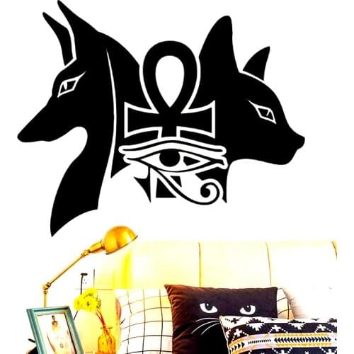 Ägyptischen Götter Anubis Bastet Auge Von Horus Wand Aufkleber Vinyl Kreative Alte Wohnzimmer Schlafzimmer Home Aufkleber
