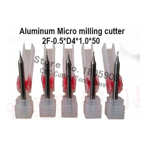 Aluminum Micro carbide cutter 1PCS 2Flute 2F-0.5*4*1.0*50mm alloy milling cutter, CNC machine,milling machine, CNC milling tools