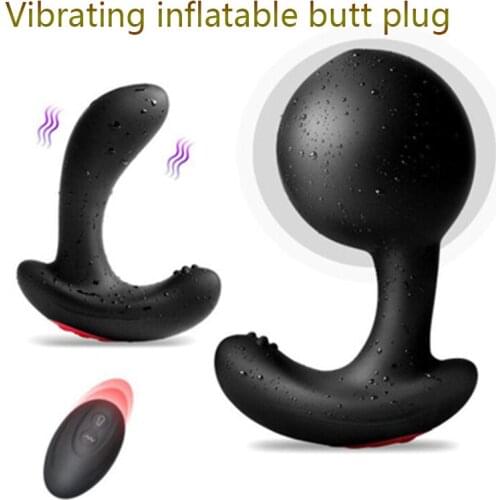 Wireless Remote Control Male Prostate Massager Inflatable Anal Plug Vibrating Butt Plug Anal Expansion Vibrator Sex Toys For Men