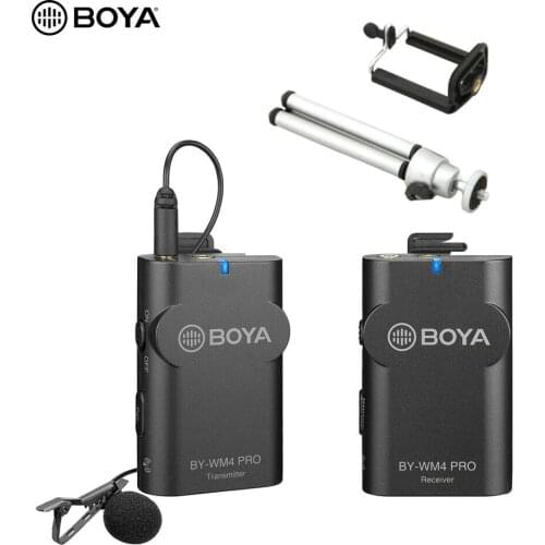 Boya BY-WM4 Pro K1 K2 2.4G Wireless Lavalier Microphone System portatile 2.4G for Canon nikon DSLR Camera iPhone mobile phone