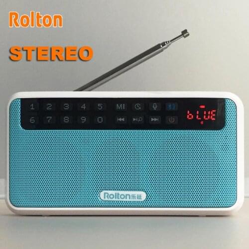 Rolton E500 HiFi Stereo Bluetooth Speaker Portable Super Bass Sound Box Column MP3 Music Player For Computer With Radio TF Card