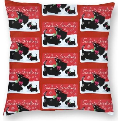 Cute Scottish Terrier Dog Cushion Cover 40x40cm Home Decor 3D Printing Scottie Throw Pillow Case for Car Two Side