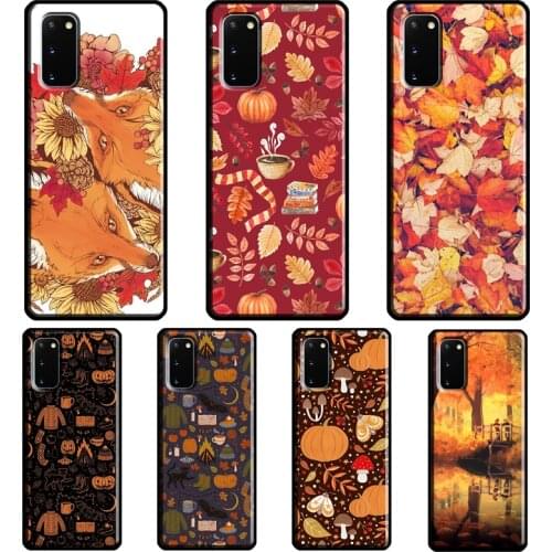 Autumn Leaves Fall Fox Pumpkin Case For Samsung Galaxy S10 S9 S8 Note 10 Plus Note 20 Ultra S20 FE S21 Ultra Phone Cover