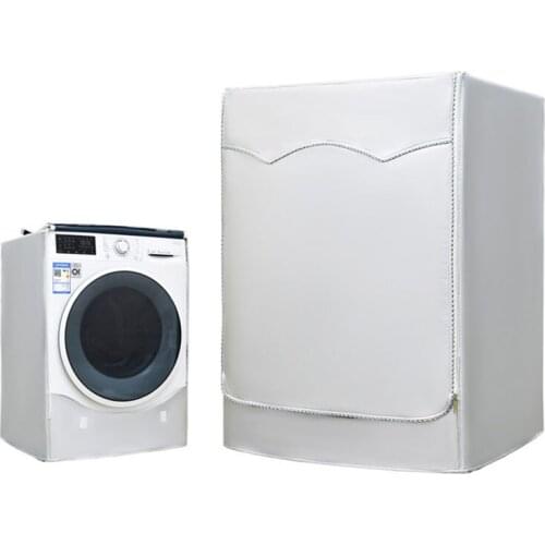 Washing Machine Cover Silver Coated Oxford Cloth Waterproof Front Load Laundry Dryer Cover Laundry Sunscreen Dustproof Cover