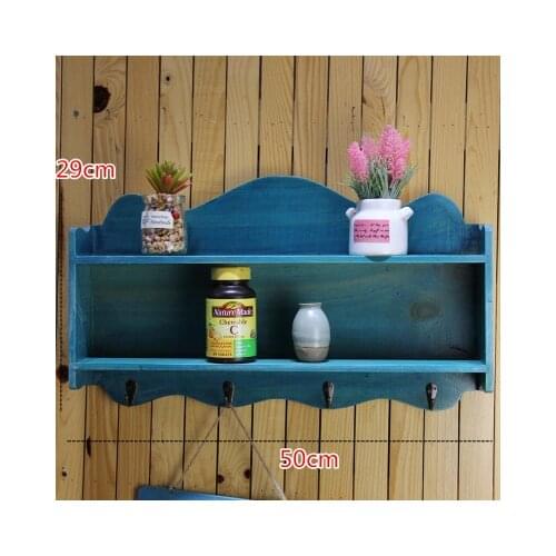 Wooden Storage Case Holder Wall Hanging Shelf Flower Pot Racks Shelves Key Holder Home Decoration