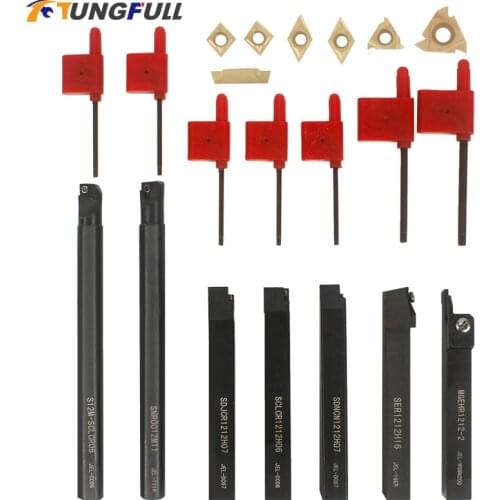 Lathe Tools Holder Lathe Turning Tool Holder Set With Carbide Inserts Lathe Cutter Metal Turning Rod Industrial Woodworking