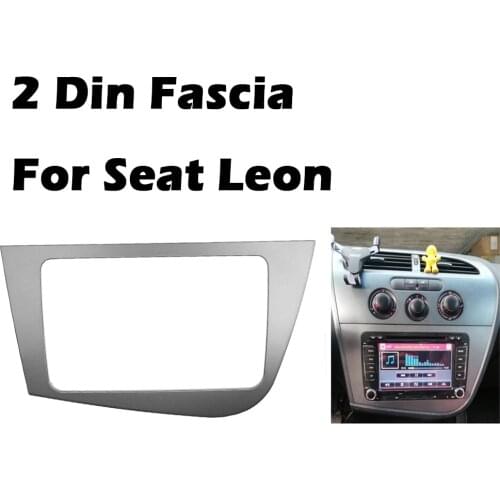 Double 2 Din Fascia For Seat Leon LHD Radio GPS Stereo Radio Panel Dash Mounting Installation Trim Kit Face Frame Bezel