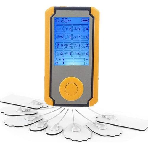 16 Modes Electric Pulse TENS Unit Low Frequency Physiotherapy Device Full Body Massager with 8 Electrode Pads for Pain Relief