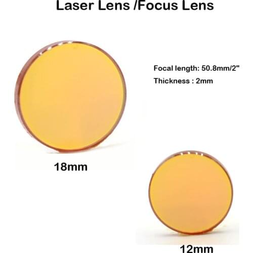 China CO2 ZnSe Focus Lens Dia.12 18 Mm Length 50.8 Mm Focal Length 50.8mm 2" for Laser Engraving Cutting Machine