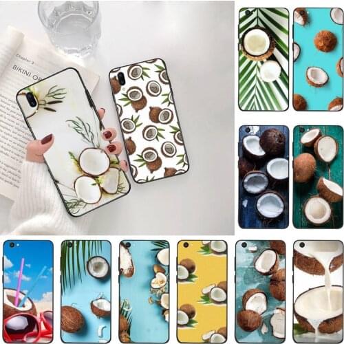 HUAGETOP Fruit Coconut In Blue Sky Beach Sand DIY phone Case cover Shell For Vivo Y91c Y17 Y51 Y67 Y55 Y7s Y81S Y19 V17 vivos5