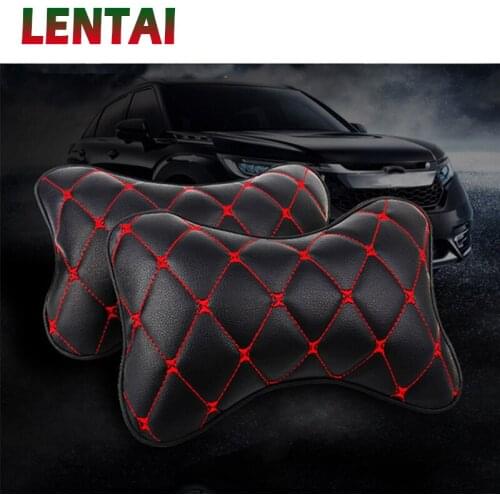 LENTAI For Ford focus 2 3 mk2 fiesta ranger mondeo mk4 Mercedes benz w204 w203 w211 MG NEW 1Pc Car neck pillow Leather Headrest