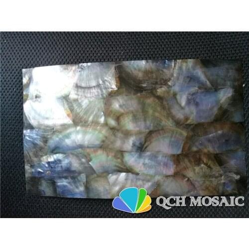 Black shell laminate sheet for musical instrument and wood inlay black back natural surface qch111