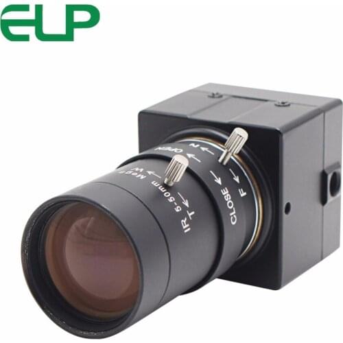 ELP SONY 1/3.2'' IMX179 Super Mini HD 8MP Industrial Camera USB with 5-50mm Varifocal Lens 8Megapixel High Definition USB Webcam