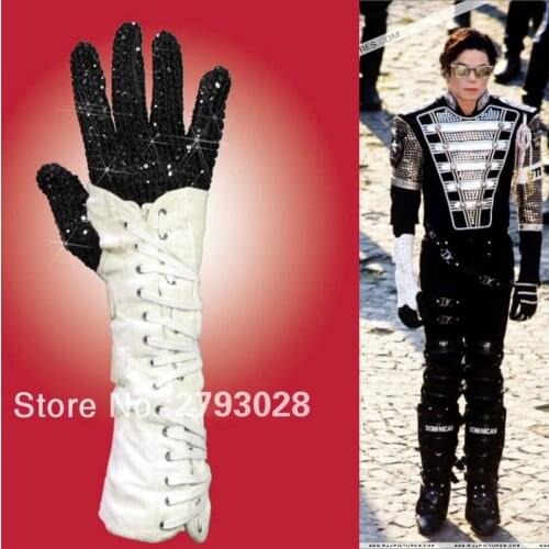 MJ Michael Jackson Classic Black Crystal Glove Right Hand Both Side Hand Made GIFT for Christmas