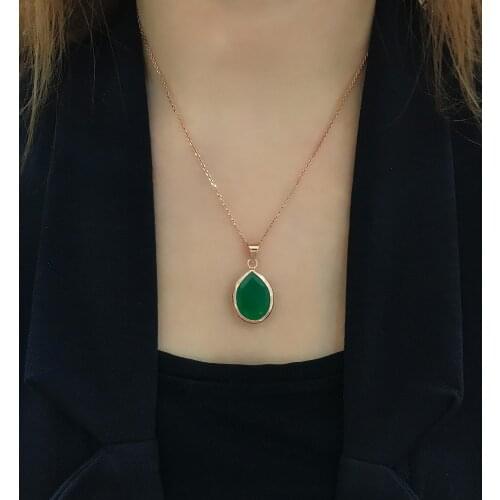 STELA FASHION DROP EMERALD NECKLACE