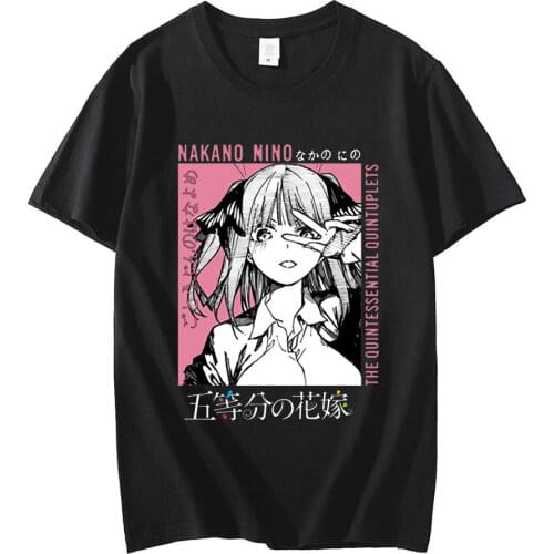 The Quintessential Quintuplets Nino V1 Go Toubun No Hanayome T Shirt Men 100% Cotton T-Shirts Anime Tees Short Sleeve Plus Size