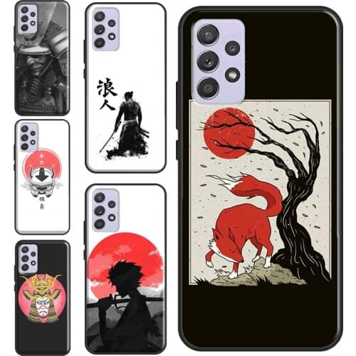 Japanese Style Samurai Art Soft Case For Samsung A72 A52 A32 A12 A40 A50 A70 A31 A41 A51 A71 A21S A20e Phone Cover
