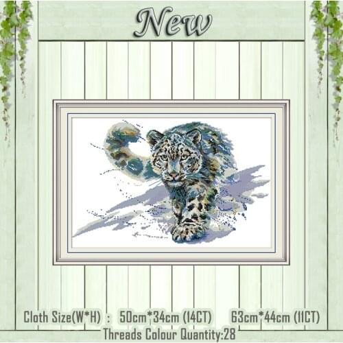Snow leopard animals decor painting counted printed on the canvas DMC 11CT 14CT kits DIY Cross Stitch embroidery needlework Sets